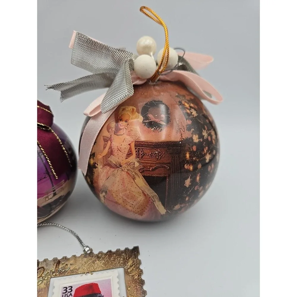 Vintage Mattel Barbie Christmas Holiday‎ Ornaments Lot of 3